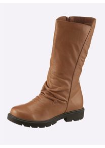 Stiefel Andrea Conti, Damen, Gr. 38, braun (camel), Glattleder, Leder, Schuhe Stiefel