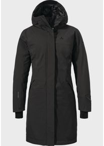 Sch&ouml;ffel Parka SCH&Ouml;FFEL "Urban Ins Coat Style Gregale WMS", Damen, Gr. 46, schwarz (9990, schwarz), Oberstoff: Aussenseite: 100% Polyester; (Membran: Thermoplastisches Polyurethan); Futter: 100% Polyester; Wattierung: 100% Polyester, regular fit, hoch geschlossener Ausschnitt, Jacken Parka