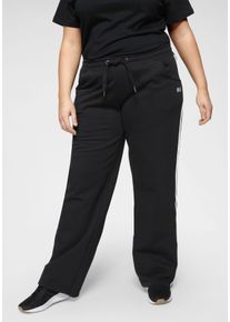 H.I.S. Jogginghose H.I.S, Damen, Gr. 46, N-Gr, schwarz-wei&szlig; (schwarz, wei&szlig;), Obermaterial: 60% Baumwolle, 40% Polyester, bequem lang, Hosen Jogginghose, Gro&szlig;e Gr&ouml;&szlig;en