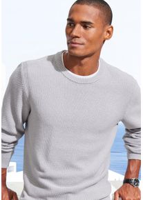 Strickpullover John Devin, Herren, Gr. L (52/54), grau (hellgrau), Strick, Obermaterial: 50% Baumwolle, 50% Polyacryl, unifarben, regular fit normal, Rundhals, Strickb&uuml;ndchen, Pullover Strickpullover, Pullover in modischer Strickstruktur, Topseller