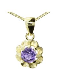 Kette und Anh&auml;nger Set OSTSEE-SCHMUCK "- Pia 6 mm - Gold 333/000 - Amethyst" Gr. 42, gold (gold 333, goldfarben, gelb), Schmuck_Sets, Damen, 42, Gelbgold 333, Kette und Anh&auml;nger Set