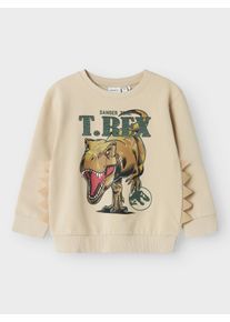 Sweatshirt name it "NMMJABA JURASSIC NREG SWEAT UNB SKY", Jungen, Gr. 98, peyote, Sweatware, Obermaterial: 95% Baumwolle, 5% Elasthan, bedruckt, regular fit normal, Rundhals, Rippb&uuml;ndchen, Sweatshirts Sweatshirt