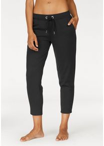 Relaxhose Lascana, Damen, Gr. 44/46, N-Gr, schwarz, Interlock, Obermaterial: 100% Baumwolle, unifarben, Basic, bequem 7/8-L&auml;nge, Hosen Relaxhose, mit 7/8-Beinl&auml;nge, Loungeanzug, Topseller