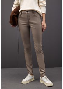 Stoffhose Street One "Style York", Damen, Gr. 46, L&auml;nge 30, silk braun, Web, Obermaterial: 79% Viskose, 18% Nylon, 3% Elasthan, unifarben, regular fit lang, Hosen Stoffhose, mit Taschen