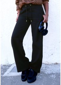 Sweathose Buffalo, Damen, Gr. 44/46, N-Gr, schwarz, Sweatware, Obermaterial: 60% Baumwolle, 40% Polyester, unifarben, bequem lang, Hosen Sweathose, mit aufwendiger Logostickerei, Topseller