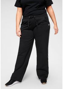 H.I.S. Jogginghose H.I.S, Damen, Gr. 44, N-Gr, schwarz-wei&szlig; (schwarz, wei&szlig;), Obermaterial: 60% Baumwolle, 40% Polyester, bequem lang, Hosen Jogginghose, Gro&szlig;e Gr&ouml;&szlig;en