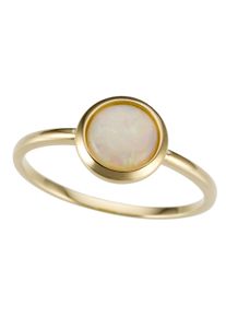 Goldring Firetti "Schmuck Geschenk Gold 333 Damenring Goldring Edelstein Farbstein Opal" Gr. 16, gold (gelbgoldfarben, wei&szlig;), Fingerringe, Damen, 16, Gelbgold 333, 1mm, Goldring, mit Opal
