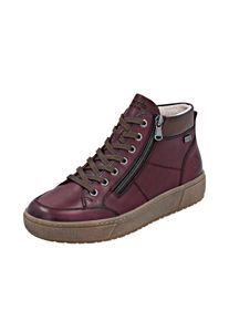 Plateausneaker Remonte, Damen, Gr. 40, weinrot, braun used, Leder, Lederimitat, unifarben mit Farbeinsatz, Schuhe Plateausneaker, Winterstiefelette, Casual Boots mit wasserabweisender TEX-Membran