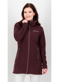 Fleecejacke DEPROC Active "GLORY APRIL", Damen, Gr. 40/42 (M), lila (berry), 100% Polyester, figurbetont, gerader Abschluss, Jacken Fleecejacke, mit 2-Wege-Rei&szlig;verschluss