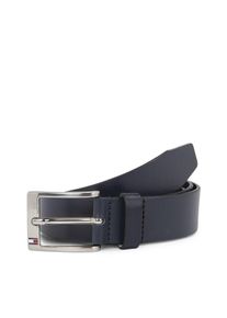 Lederg&uuml;rtel Tommy Hilfiger "New Aly Belt 3,5 cm breit", Herren, Gr. 95, blau (marine), Leder, G&uuml;rtel Lederg&uuml;rtel, mit quadratischer Logo-Metallschnalle