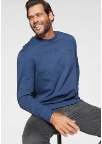 MAN'S WORLD Sweatshirt MAN'S WORLD, Herren, Gr. L (52/54), blau (blau, meliert), angeraute Sweatware, Obermaterial: 60% Baumwolle, 40% Polyester, meliert, Basic, regular fit h&uuml;ftbedeckend, Rundhals, Rippb&uuml;ndchen, Sweatshirts Sweatshirt, Langarm, Basic-Stil, unifarben, Rundhalsausschnitt, Topseller