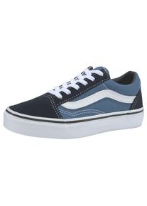 Sneaker Vans "UY Old Skool", M&auml;dchen, Gr. 32, schwarz (schwarz, blau), Leder, Textil, kontrastfarbene Details, mehrfarbig, Schuhe Sneaker, f&uuml;r Kinder