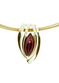 Kette mit Anh&auml;nger OSTSEE-SCHMUCK "- Gleiter-Rana - Gold 333/000 - Bernstein" Gr. 42, gold (gold 333, goldfarben, gelb), Halsketten, Damen, 42, Gelbgold 333, Kette mit Anh&auml;nger