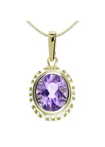 Kette und Anh&auml;nger Set OSTSEE-SCHMUCK "- Erna - Gold 333/000 - Amethyst" Gr. 42, gold (gold 333, goldfarben, gelb), Schmuck_Sets, Damen, 42, Gelbgold 333, Kette und Anh&auml;nger Set