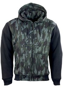 Motorradjacke Roleff "Hoodie" Gr. XXL, schwarz (schwarz, camouflage ro3340), Jacken, Damen, XXL, Obermaterial: 100% Baumwolle. Einsatz: 100% Aramid. Innenfutter: 100% Polyester, Motorradjacke, mit Aramid und Protektoren