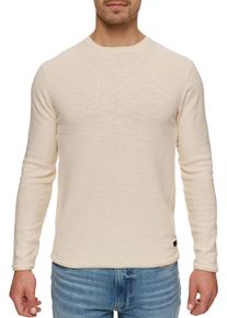Strickpullover INDICODE "INMacedonia", Herren, Gr. XL, grau (fog), Strick, Obermaterial: 70% Baumwolle, 30% Leinen, unifarben, regular fit, Rundhals, Pullover Strickpullover