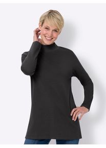 Longshirt Classic Basics "Longshirt", Damen, Gr. 46, schwarz, 100% Baumwolle, unifarben, Shirts Longshirt