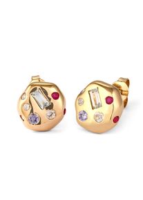 Paar Ohrstecker Elli Premium "Ohrringe Ohrstecker Vintage Topas Mondstein 925 Sterling Silber vergoldet" Gr. 11, gold, Ohrringe, Damen, Silber 925 (Sterlingsilber), Paar Ohrstecker