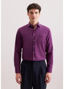 Businesshemd Seidensticker "Schwarze Rose", Herren, Gr. XXL (46), normale &Auml;rmell&auml;ngen, lila, 100% Baumwolle, unifarben, regular fit, 2-Knopf-Manschette, Hemden Businesshemd, Regular 1/1 Kentkragen Uni