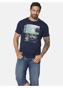 T-Shirt Jan Vanderstorm "T-Shirt HAKEJAN", Herren, Gr. L, blau (dunkelblau), Obermaterial: 100% Baumwolle CO., Shirts T-Shirt