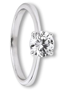 Goldring ONE ELEMENT "Zirkonia Ring aus 333 Wei&szlig;gold" Gr. 57, silber, Fingerringe, Damen, 57,mit Zirkonia, Wei&szlig;gold 333, Goldring
