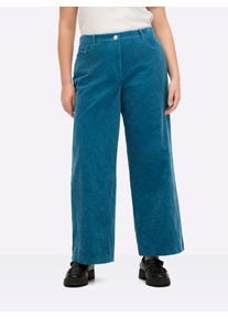 Cordhose sheego, Damen, Gr. 46, Normalgr&ouml;&szlig;en, topas, 98% Baumwolle, 2% Elasthan, unifarben, Hosen Cordhose