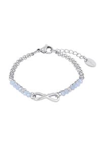 Armband s.Oliver "Infinity/Unendlichkeitsschleife", blau (edelstahlfarben, blau, blau), Armb&auml;nder, M&auml;dchen, 16cm, Edelstahl, Armband, mit Glasstein