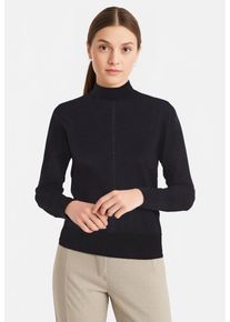 Rollkragenpullover BOSS Orange "Faghettini Premium Damenmode", Damen, Gr. M (38), dunkelblau 408, Feinstrick, Obermaterial: 50% Baumwolle, 50% Schurwolle, unifarben, regular fit normal, hoch geschlossener Ausschnitt, Rippb&uuml;ndchen, Pullover Rollkragenpullover, aus softer Wollmischung