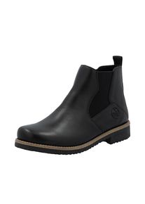Chelseaboots Rieker, Damen, Gr. 43, schwarz, Lederimitat, Basic, Schuhe Chelseaboots, Stiefelette, Schlupfboots, Stretcheinsatz, mit Innenrei&szlig;verschluss