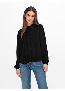 Jacqueline de Yong R&uuml;schenbluse JDY "JDYELLIS L/S LACE SHIRT WVN NOOS", Damen, Gr. 36, schwarz, Web, Obermaterial: 100% Polyester, unifarben, regular fit h&uuml;ftlang, Blusen R&uuml;schenbluse