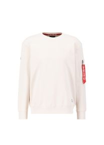 Sweater Alpha Industries "Dragon EMB Sweatshirt", Herren, Gr. L, wei&szlig; (jet stream wei&szlig;), Obermaterial: 80% Baumwolle, 20% Polyester, regular fit, Sweatshirts Sweater