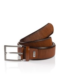 Lederg&uuml;rtel MONTI "SALZBURG", Herren, Gr. 95, braun (hellbraun), Materialmix, unifarben, G&uuml;rtel Lederg&uuml;rtel, mit silberfarbener Schlie&szlig;e