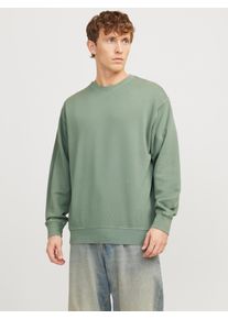 Jack & Jones Sweatshirt JACK & JONES "JJECHARGE FADED SWEAT CREW NECK NOOS", Herren, Gr. S, gr&uuml;n (iceberg gr&uuml;n), angeraute Sweatware, Obermaterial: 100% Baumwolle, unifarben, loose fit taillenbedeckt, Rundhals, Rippb&uuml;ndchen, Sweatshirts Sweatshirt, mit Rippb&uuml;ndchen