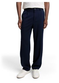 Chinohose Tom Tailor Denim, Herren, Gr. 38, L&auml;nge 34, blau (sky captain blau), Web, Obermaterial: 63% Polyester, 33% Viskose, 4% Elasthan. Futter: 100% Polyester, unifarben, loose fit kn&ouml;chellang, Hosen Chinohose, mit B&uuml;gelfalte