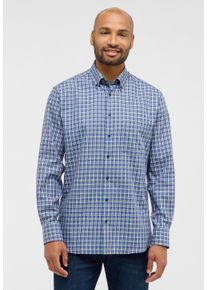Langarmhemd Eterna "MODERN FIT", Damen, Gr. 44, Normalgr&ouml;&szlig;en, blau (dunkelblau), Twill, 100% Baumwolle, tailliert, Manschette, Hemden Langarmhemd, NON IRON (b&uuml;gelfrei)
