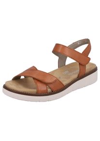 Riemchensandale Remonte, Damen, Gr. 45, nuss, Leder, unifarben, Schuhe Riemchensandale, Plateau, Sommerschuh, Sandalette mit Lite &acute;n Soft Ausstattung