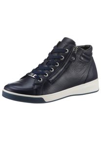 Schn&uuml;rboots Ara "ROM", Damen, Gr. 7 (40,5), blau (dunkelblau), Glattleder, Schuhe Schn&uuml;rboots, Keilabsatz, High Top-Sneaker, Freizeitschuh in Schuhweite G = weit, Topseller