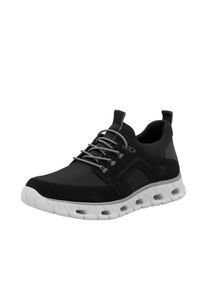 Slip-On Sneaker RIEKER SPORT, Herren, Gr. 43, schwarz, Lederimitat, Textil, unifarben, Schuhe Slip-On Sneaker, Freizeitschuh, Halbschuh, Slipper mit Anziehlaschen