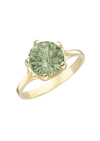 Goldring Luigi Merano "Ring mit rundem Edelstein, Gold 375" Gr. 52, gr&uuml;n, Fingerringe, Damen, 52, Gelbgold 375, Goldring