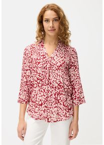 Schlupfbluse Lascana, Damen, Gr. 42, rot (bordeaux leo), Web, Obermaterial: 100% Viskose, figurumspielend h&uuml;ftlang, tiefer V-Ausschnitt, mit Riegel gerader Abschluss, Blusen Schlupfbluse, mit 3/4-&Auml;rmeln, elegante Damenbluse mit Animalprint