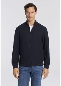 Sweatjacke BOSS Orange "Lisimba", Herren, Gr. M, blau (dunkelblau404), Jersey, Obermaterial: 100% Baumwolle, unifarben, oversize normal, Rundhals, B&uuml;ndchen, Sweatjacken Sweatjacke, oversize fit, Strickb&uuml;ndchen