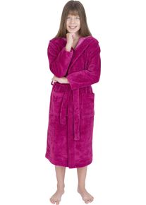 WEWO-Fashion Kinderbademantel WEWO FASHION "8514" Gr. 176, lila (himbeere), L:116cm, Baumwoll-Mix, Hausm&auml;ntel, Kinderbademantel, f&uuml;r M&auml;dchen & Jungen