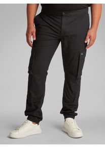Cargohose "PLUS SKINNY CARGO", Herren, Gr. 46, N-Gr, schwarz (ck schwarz), Web, Obermaterial: 97% Baumwolle, 3% Elasthan, Calvin Klein Jeans Plus, unifarben, skinny fit lang, Hosen Cargohose, in Gro&szlig;en Gr&ouml;&szlig;en, Logo-Patch