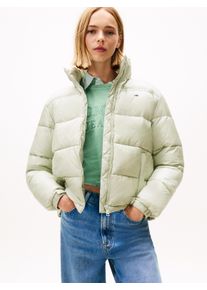 Steppjacke Tommy Jeans "TJW PCKBL HOOD ESS PUFFER EXT", Damen, Gr. XL (42), gr&uuml;n (misty sage), Web, Obermaterial: 100% Nylon, leicht gl&auml;nzend, unifarben, regular fit, Jacken Steppjacke