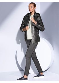 Lederjacke Mainpol, Damen, Gr. 38, schwarz, 100% Lammnappaleder, unifarben, Jacken Lederjacke