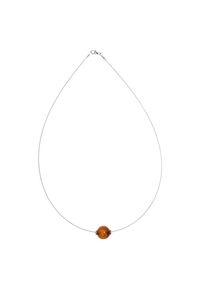 Collier OSTSEE-SCHMUCK "OSTSEE-SCHMUCK Collier Bernsteinkugel 11 mm" Gr. 42, silber (wei&szlig;, neutral), Halsketten, Damen, 42cm, Bernstein, L: 42, Collier