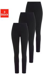 H.I.S. Leggings H.I.S, Damen, Gr. 44/46, N-Gr, schwarz, Single Jersey, Obermaterial: 95% Baumwolle, 5% Elasthan, unifarben, Basic, Hosen Leggings, f&uuml;r Sport und Freizeit, Topseller