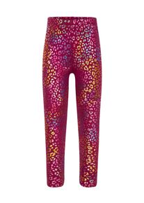Strickleggings happy girls, M&auml;dchen, Gr. 128, N-Gr, lila (berry), Feinstrick, Obermaterial: 60% Polyester, 35% Baumwolle, 5% Elasthan, bedruckt, slim fit normal, Hosen Strickleggings, im bunten Allover