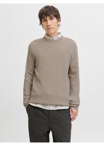 Jack & Jones Strickpullover JACK & JONES "JPRBLAREAGAN KNIT CREW NECK", Herren, Gr. XXL, greige detail:twist, Strick, Obermaterial: 100% Baumwolle, unifarben, regular fit normal, Rundhals, Rippb&uuml;ndchen, Pullover Strickpullover