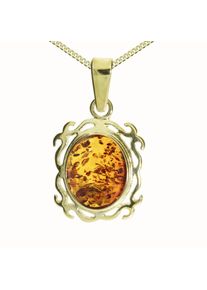 Kette und Anh&auml;nger Set OSTSEE-SCHMUCK "- Konstanze - Gold 333/000 - Bernstein" Gr. 45, gold (gold 333, goldfarben, gelb), Schmuck_Sets, Damen, 45, Gelbgold 333, Kette und Anh&auml;nger Set